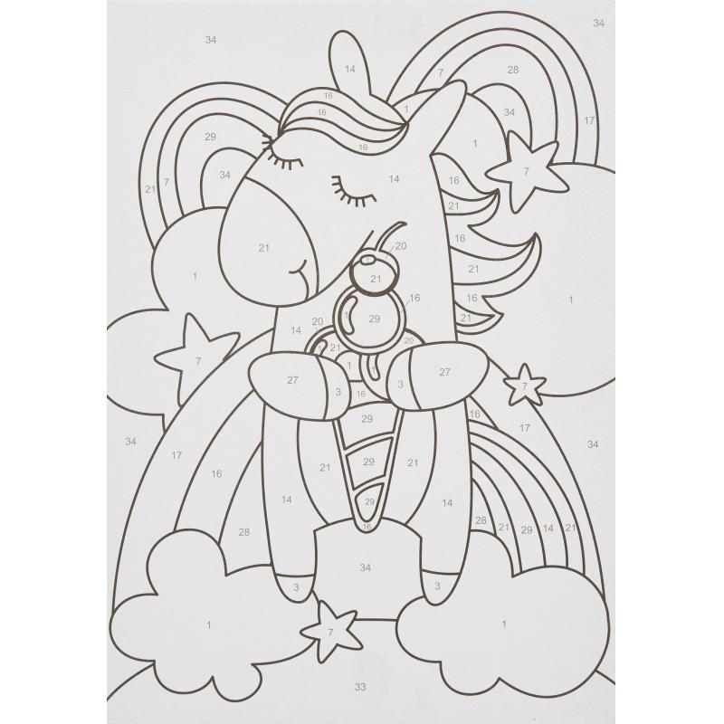 Картина по номерам для малышей Радужный единорожка набор Ркн-053