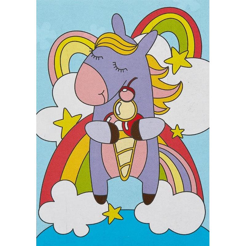 Картина по номерам для малышей Радужный единорожка набор Ркн-053