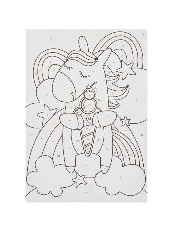 Картина по номерам для малышей Радужный единорожка набор Ркн-053