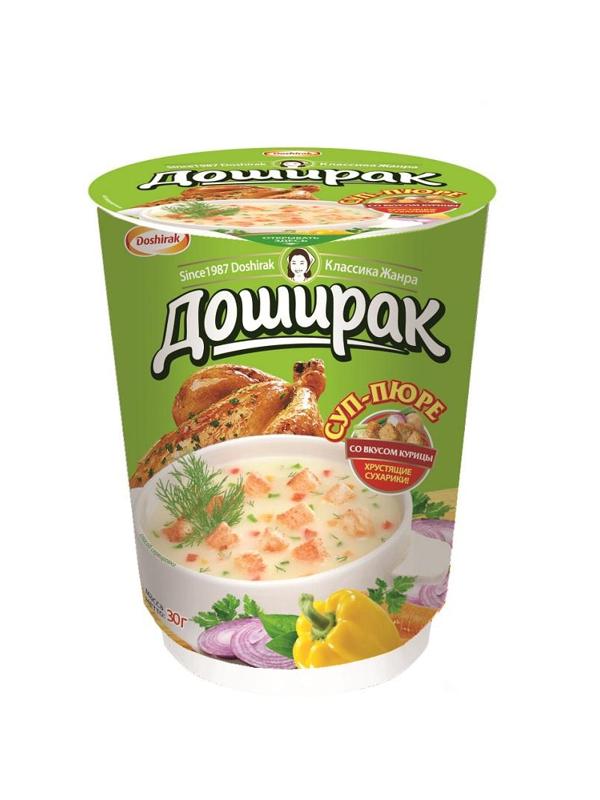 Суп -пюре Доширак со вкусом курицы быстрого приготовления, 30гх24шт/уп
