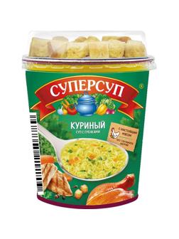 Суп Суперсуп Куриный+гренки 40г 12шт/уп