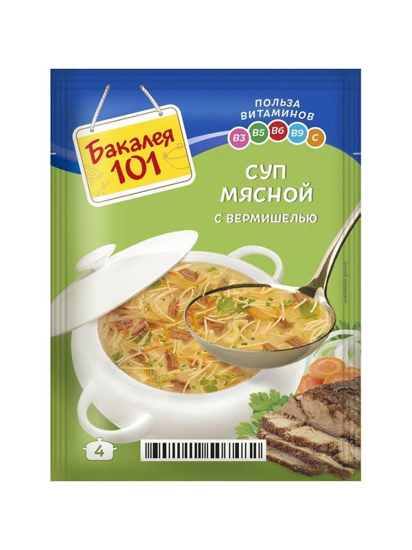 Суп Бакалея 101 Мясной с вермишелью 60г 25шт/уп