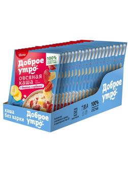 Каша Увелка овсяная   б/п с бананом и клубникой 40гх20шт/уп
