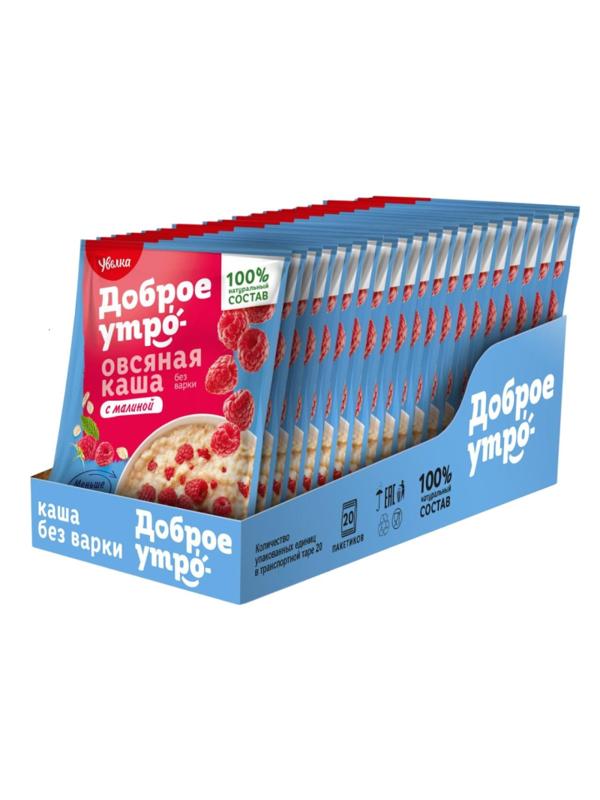 Каша Увелка овсяная с малиной 40гх20шт/уп