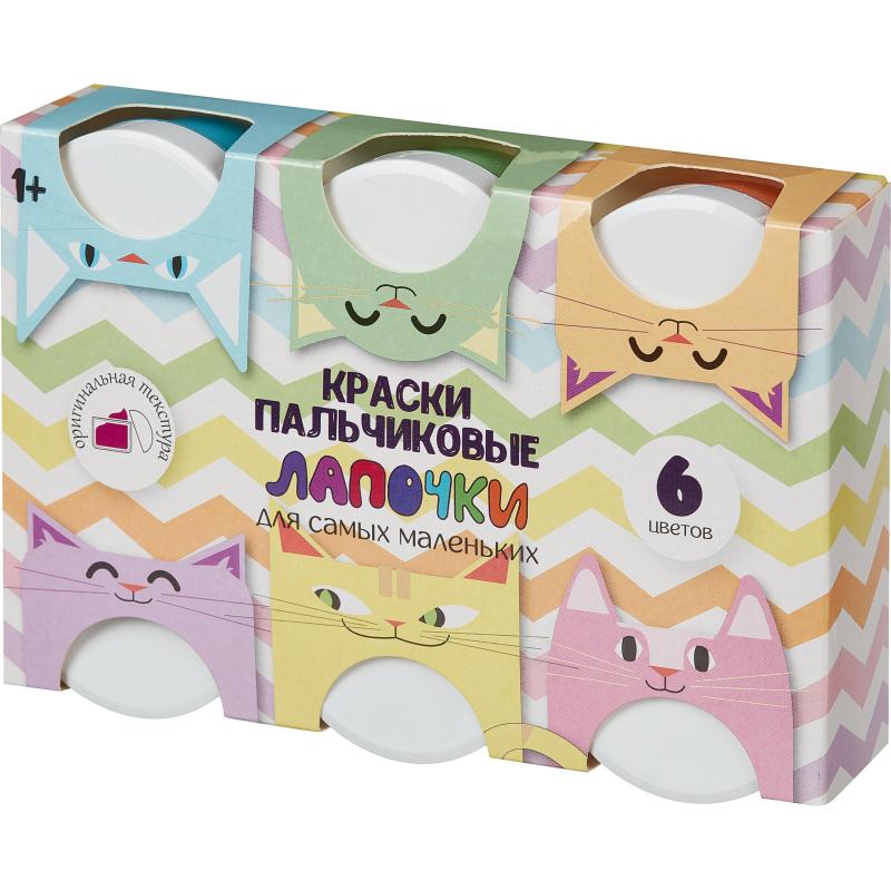 Краски пальчиковые д/мал Спектр Лапочки 1+ 60мл х 6цв/наб карт.кор. 13С-508