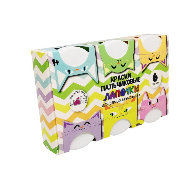 Краски пальчиковые д/мал Спектр Лапочки 1+ 60мл х 6цв/наб карт.кор. 13С-508
