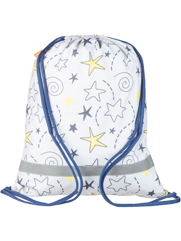 Мешок для обуви №1School Серый со звездами,МО-26-1с, 360x470 мм, светоотр