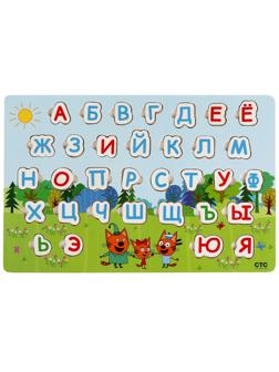 Игра Игрушка деревянная Три Кота вкладыши алфавит,терм.пак Буратино,341306