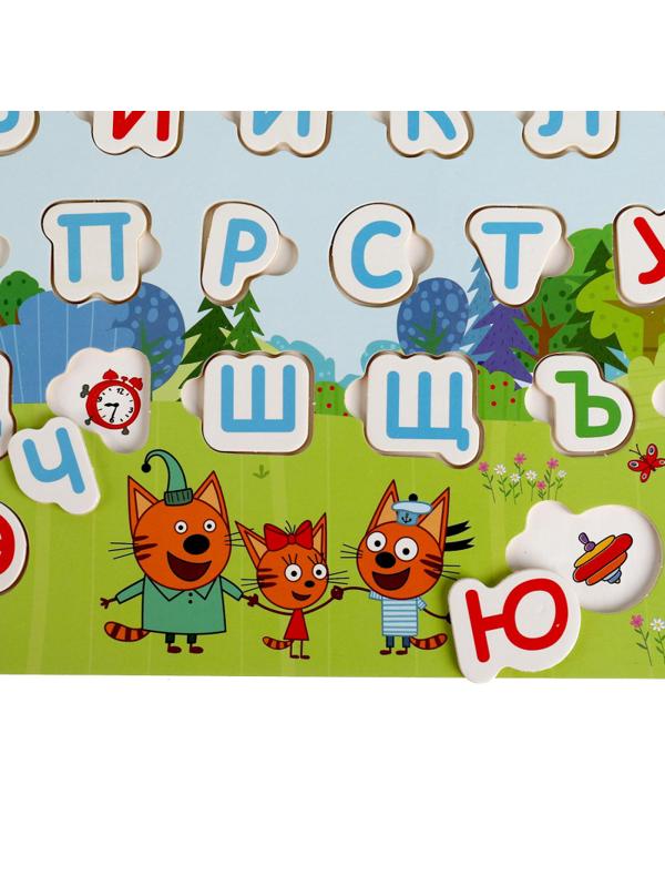 Игра Игрушка деревянная Три Кота вкладыши алфавит,терм.пак Буратино,341306