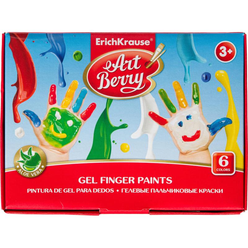 Краски пальчиковые гелевые ArtBerry с Алоэ Вера, 6 цв/наб х 35мл 41752