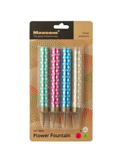 Свеча Фонтан Цветное Пламя 10см 30сек 4шт/уп, 1502-5482 