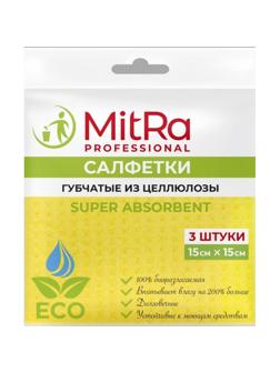 Салфетка хозяйственная цел MITRA Super Absorbent 15x15см, 3шт/уп /K5044