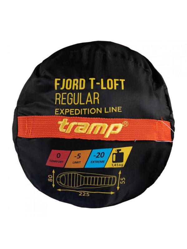 Спальный мешок Tramp  Fjord T-Loft Compact, левый оливковый, TRS-049C