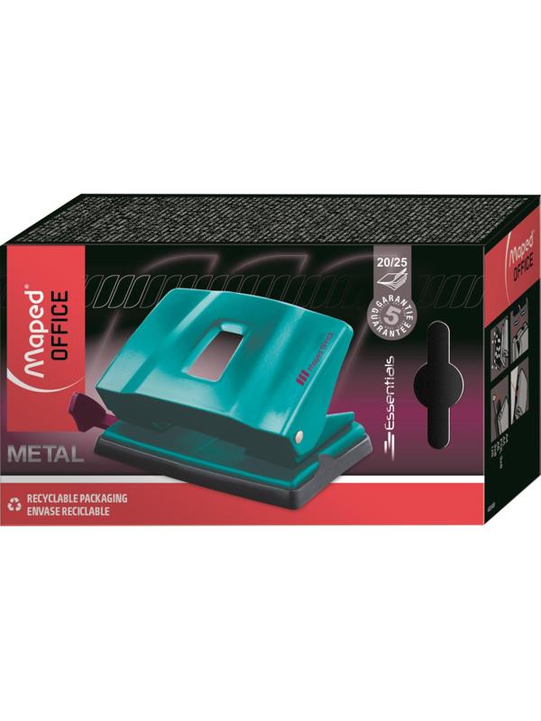 Дырокол Maped Essentials Metal Deco до 20 листов, металл,бирюзовый,402400