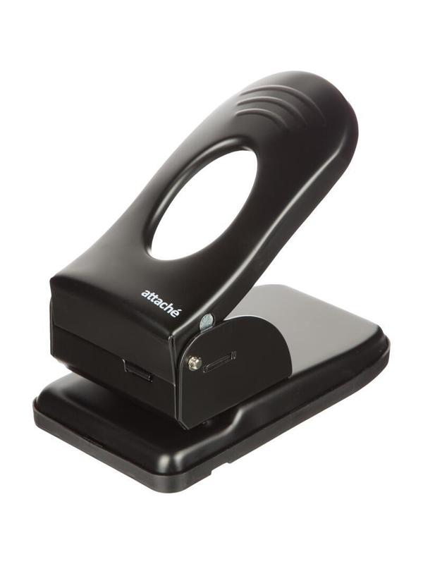 Дырокол металлический Attache Economy до 65 листов, с линейкой, цвет черный