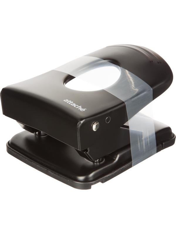 Дырокол металлический Attache Economy до 40 листов, с линейкой, цвет черный