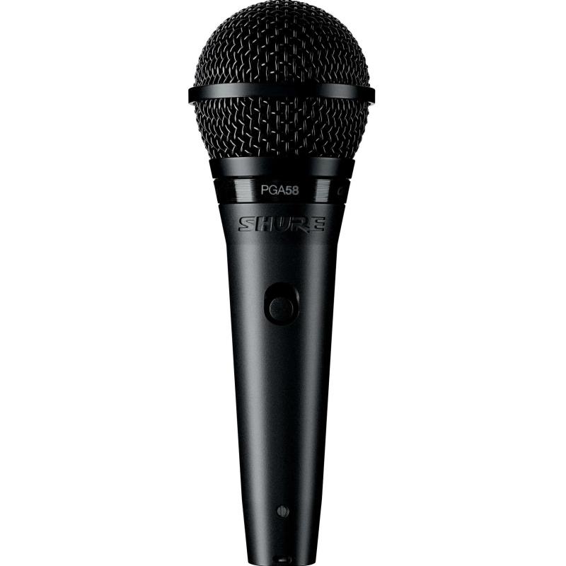 Микрофон Shure PGA58-XLR-E, кардиоидный вокальный, c выкл (кабель XLR -XLR)
