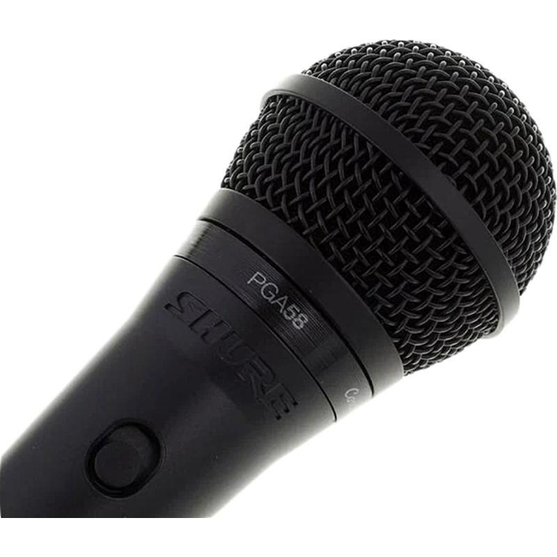 Микрофон Shure PGA58-XLR-E, кардиоидный вокальный, c выкл (кабель XLR -XLR)
