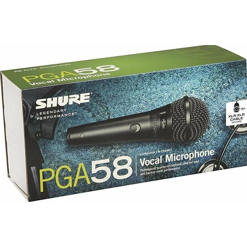 Микрофон Shure PGA58-XLR-E, кардиоидный вокальный, c выкл (кабель XLR -XLR)