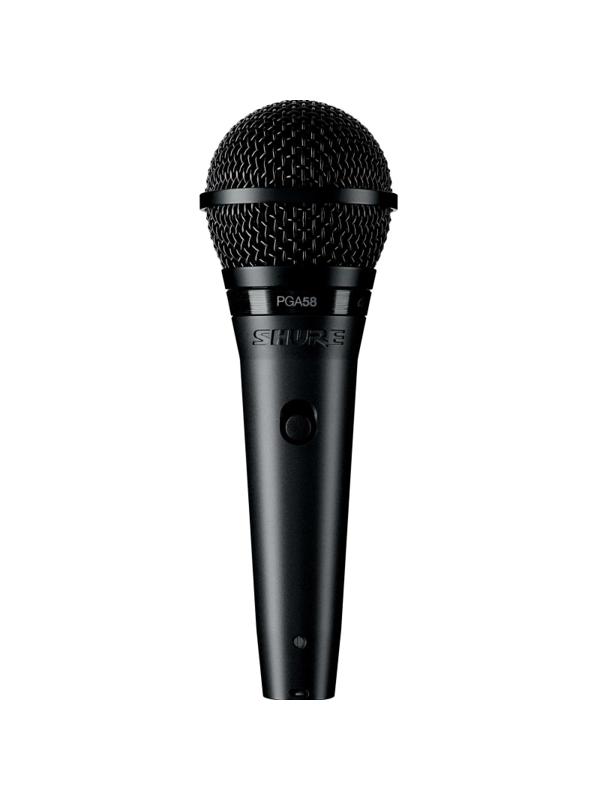 Микрофон Shure PGA58-XLR-E, кардиоидный вокальный, c выкл (кабель XLR -XLR)