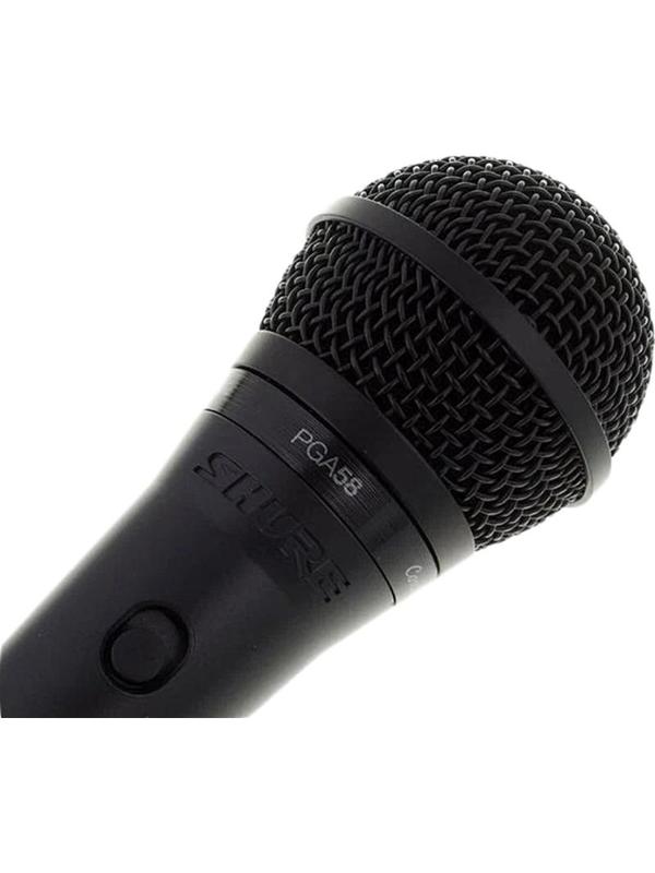 Микрофон Shure PGA58-XLR-E, кардиоидный вокальный, c выкл (кабель XLR -XLR)