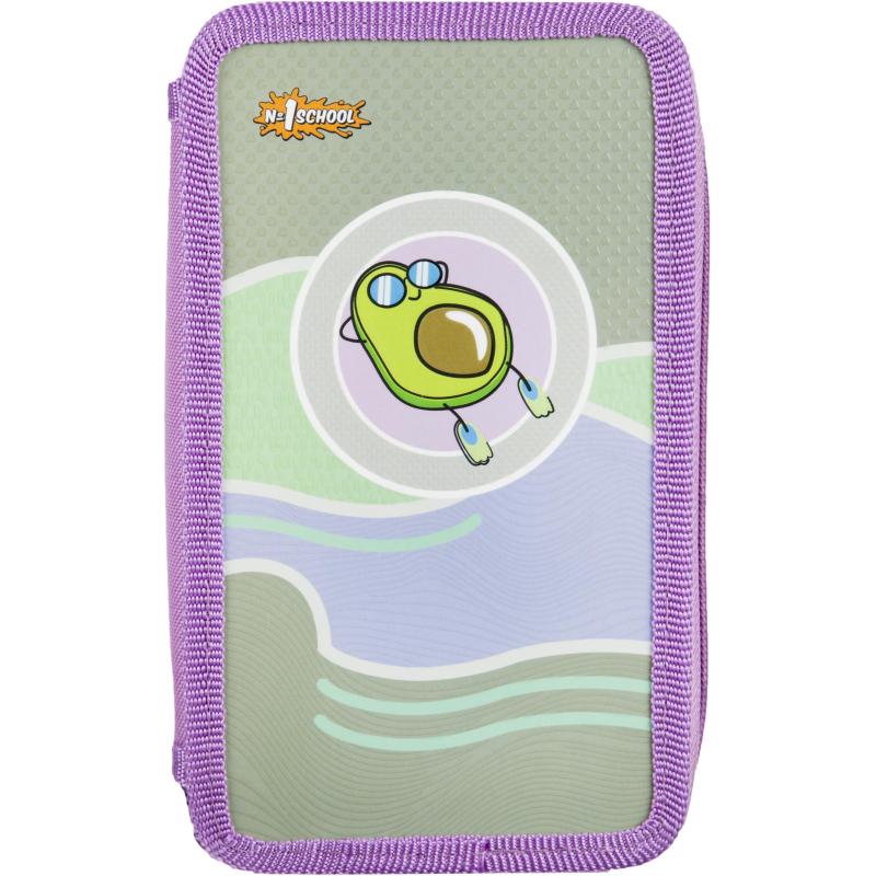 Пенал №1School Avocado cruise 2 отд.,ламинат,выборочн. лак,190x110мм,ПКК 11