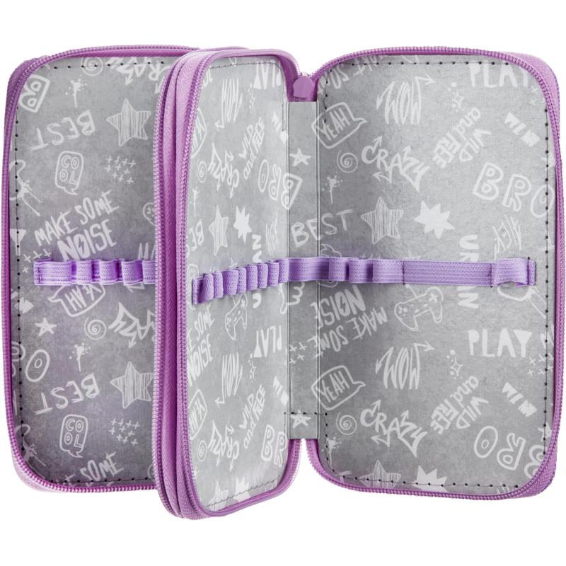 Пенал №1School Avocado cruise 2 отд.,ламинат,выборочн. лак,190x110мм,ПКК 11