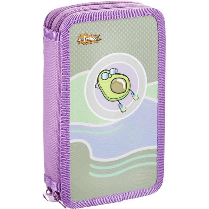 Пенал №1School Avocado cruise 2 отд.,ламинат,выборочн. лак,190x110мм,ПКК 11