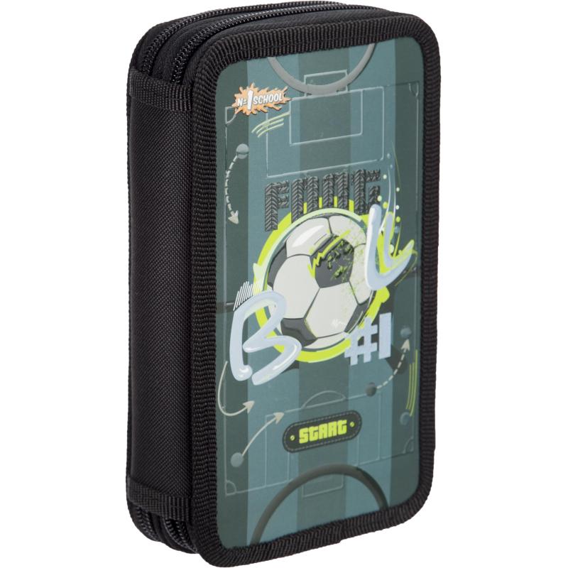 Пенал №1School Football 2 отд., ламинат, выборочный лак, 190x110 мм, ПКК 11