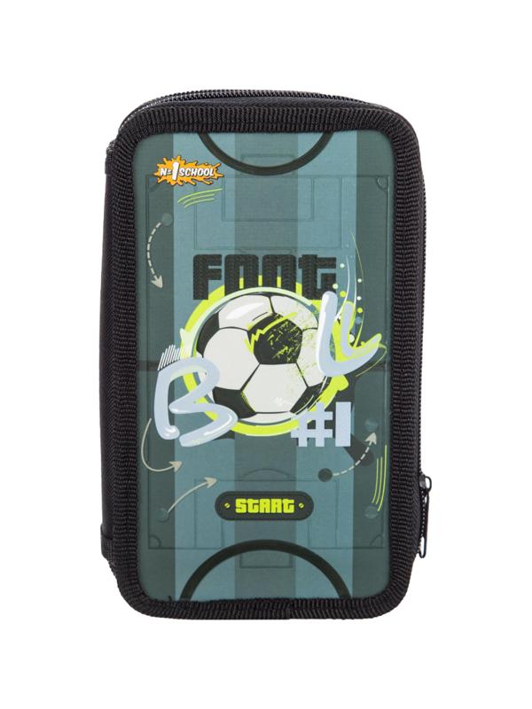 Пенал №1School Football 2 отд., ламинат, выборочный лак, 190x110 мм, ПКК 11