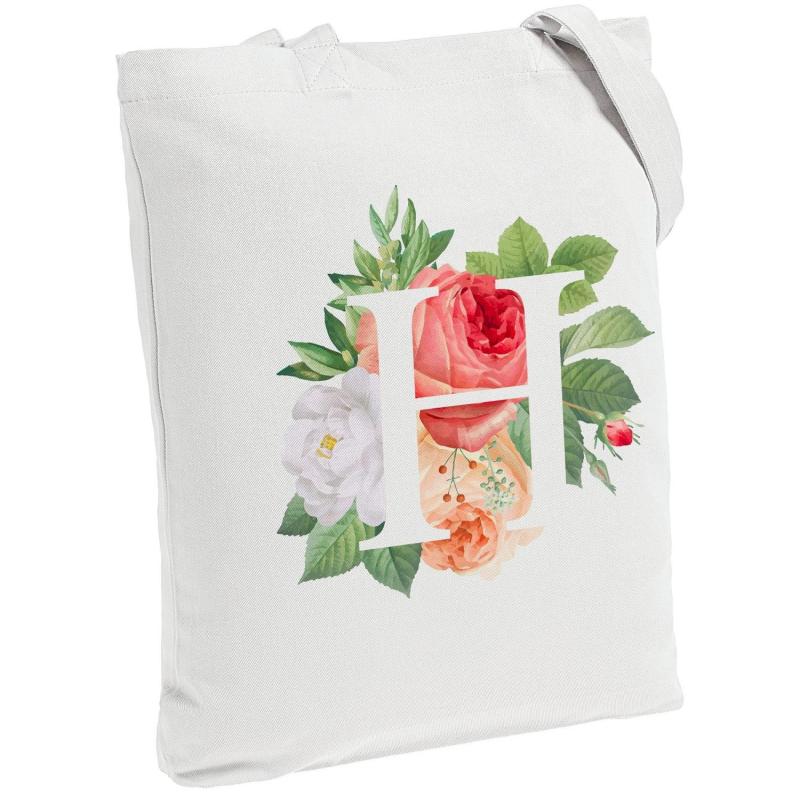 Сумка для покупок холщовая 'Цветочная азбука: Н', молочно-белая, 70391.61