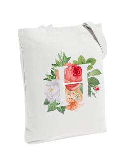 Сумка для покупок холщовая 'Цветочная азбука: Н', молочно-белая, 70391.61