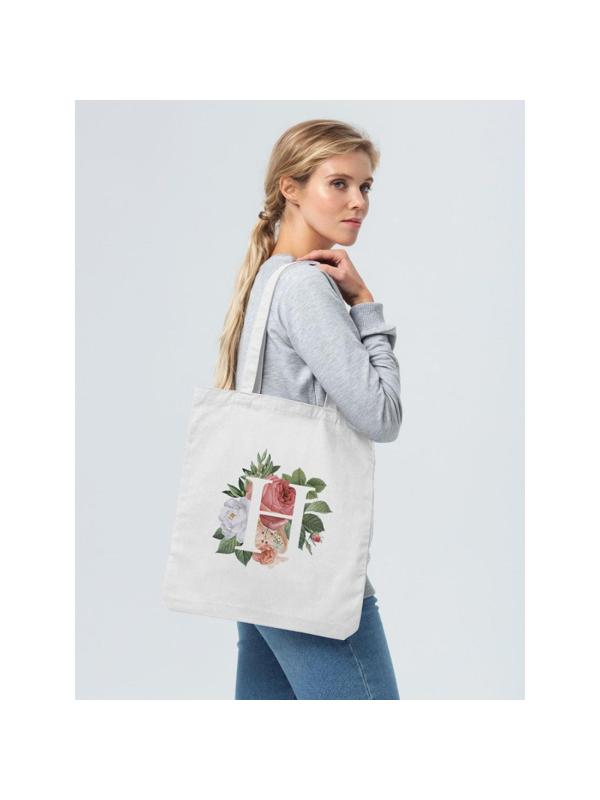 Сумка для покупок холщовая 'Цветочная азбука: Н', молочно-белая, 70391.61