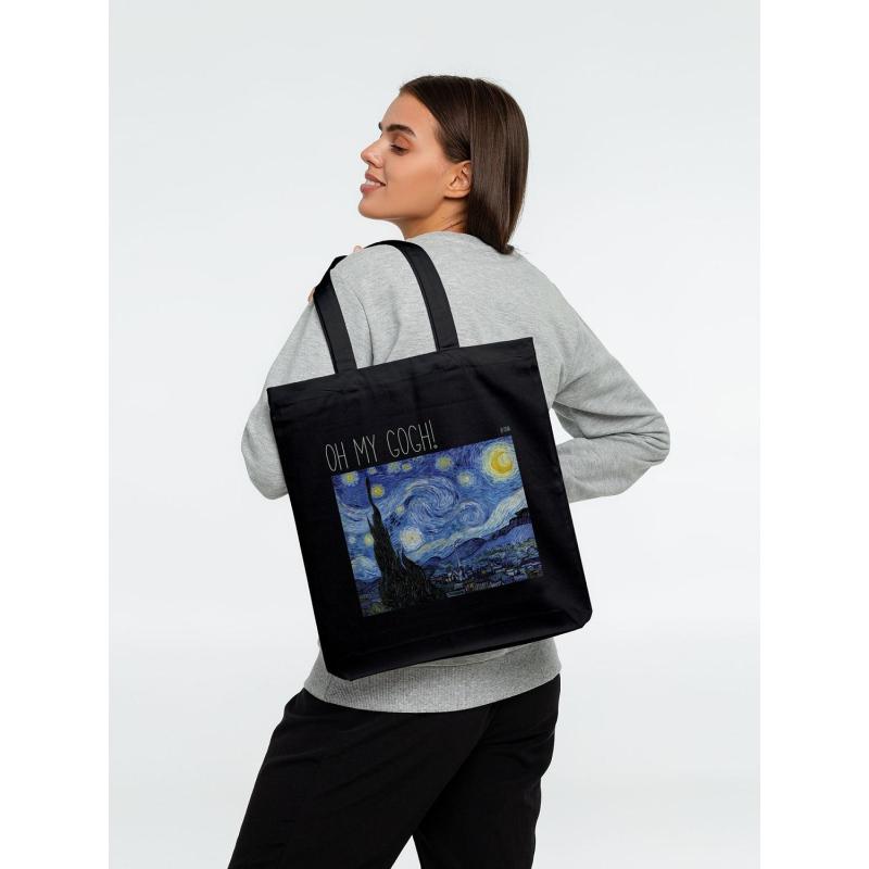 Сумка для покупок холщовая 'Oh my Gogh!', черная, 71236.31