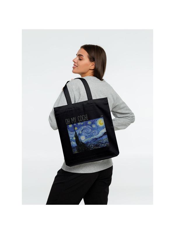 Сумка для покупок холщовая 'Oh my Gogh!', черная, 71236.31