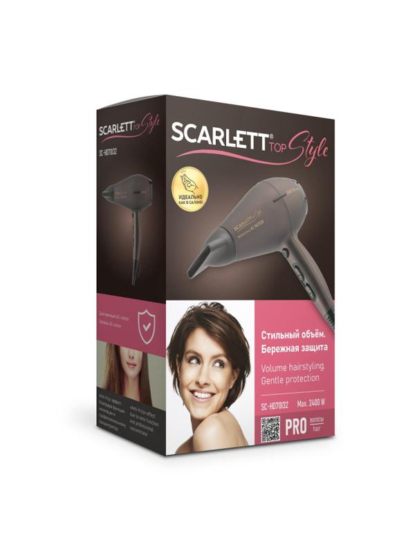 Фен SCARLETT SC-HD70I32, 2400Вт, AC мотор, шоколад