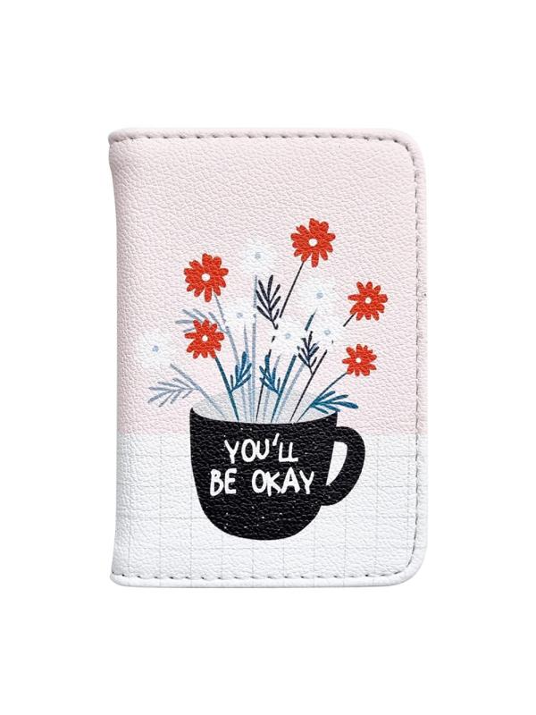 Обложка для проездного билета, 77х100мм, искусс кожа.Sentiment, цветы N3116