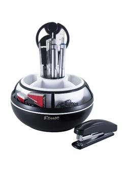 Набор настольный Комус 10 предметов черный/белый  S-897