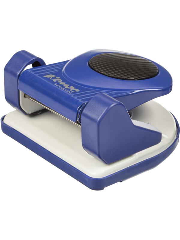 Дырокол Комус MPBL20 до 20 лист., металл, с линейкой и блокиратором, синий