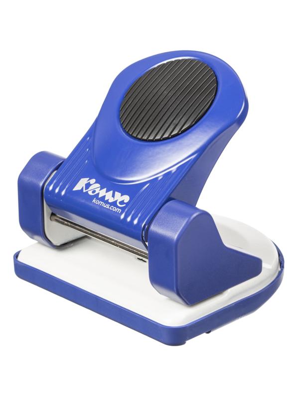 Дырокол Комус MPBL20 до 20 лист., металл, с линейкой и блокиратором, синий