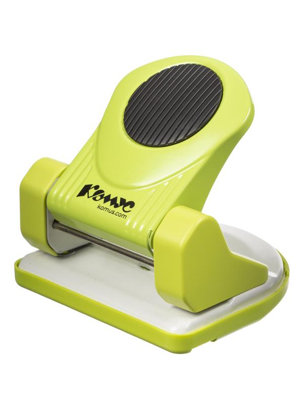Дырокол Комус MPG20 до 20 лист., металл, с линейкой и блокиратором, зелёный