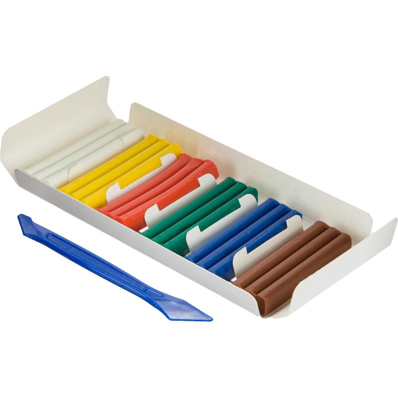 Пластилин №1 School Дино мягкий восковой, набор 6 цв, 90 гр