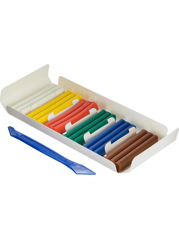 Пластилин №1 School Дино мягкий восковой, набор 6 цв, 90 гр