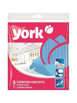 Салфетки хозяйственные губчатые YORK 15,5х17,5 см , 3 шт/уп