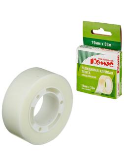 Клейкая лента канцелярская Комус 19x33 невидимая