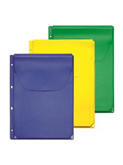 Файл-вкладыш А4 300  мкм Комус, с кла паном, цветная 3 шт. уп