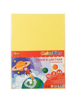 Бумага цветная №1School А4,40л,8цв,тонированная в массе,пакет