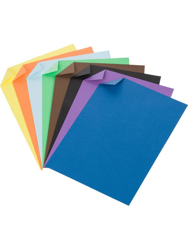 Бумага цветная №1School А4,40л,8цв,тонированная в массе,пакет