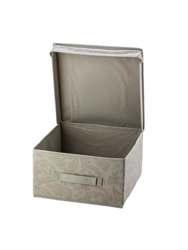 Короб для хранения одежды GENTLE 30х30х16 с крышк,складн,полип,HHSS-4021-01