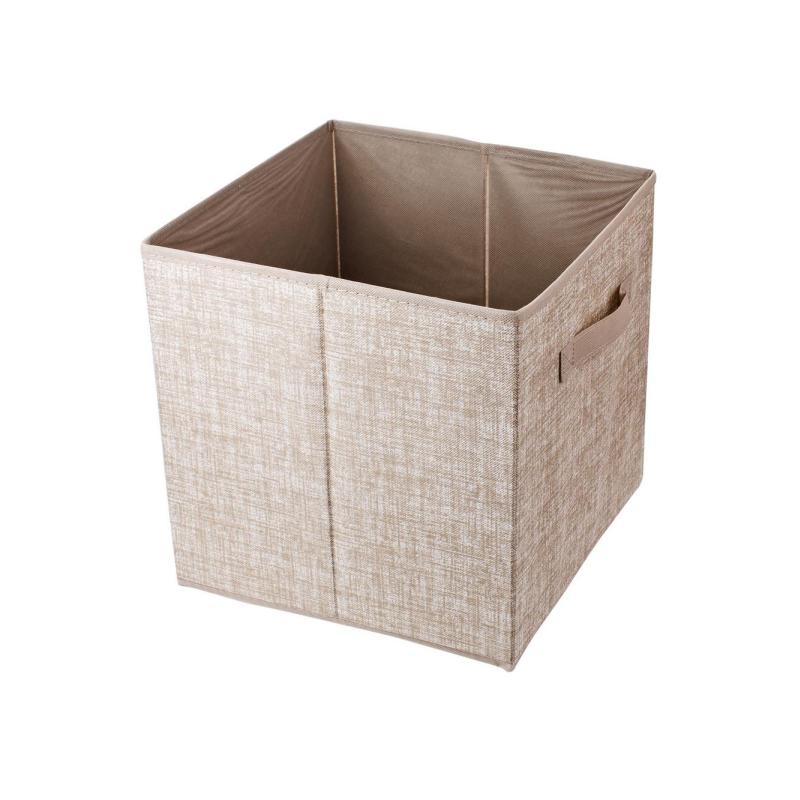 Короб для хранения одежды 30х30х30см с ручк,складн,полипр,беж,HHSS-3010-01